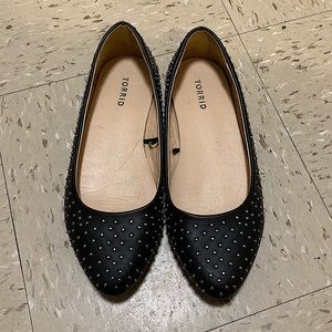 Torrid black studded flats in size 10W